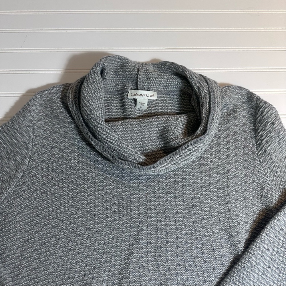 Coldwater Creek gray cowl neck sweater women’s XL - Picture 3 of 9